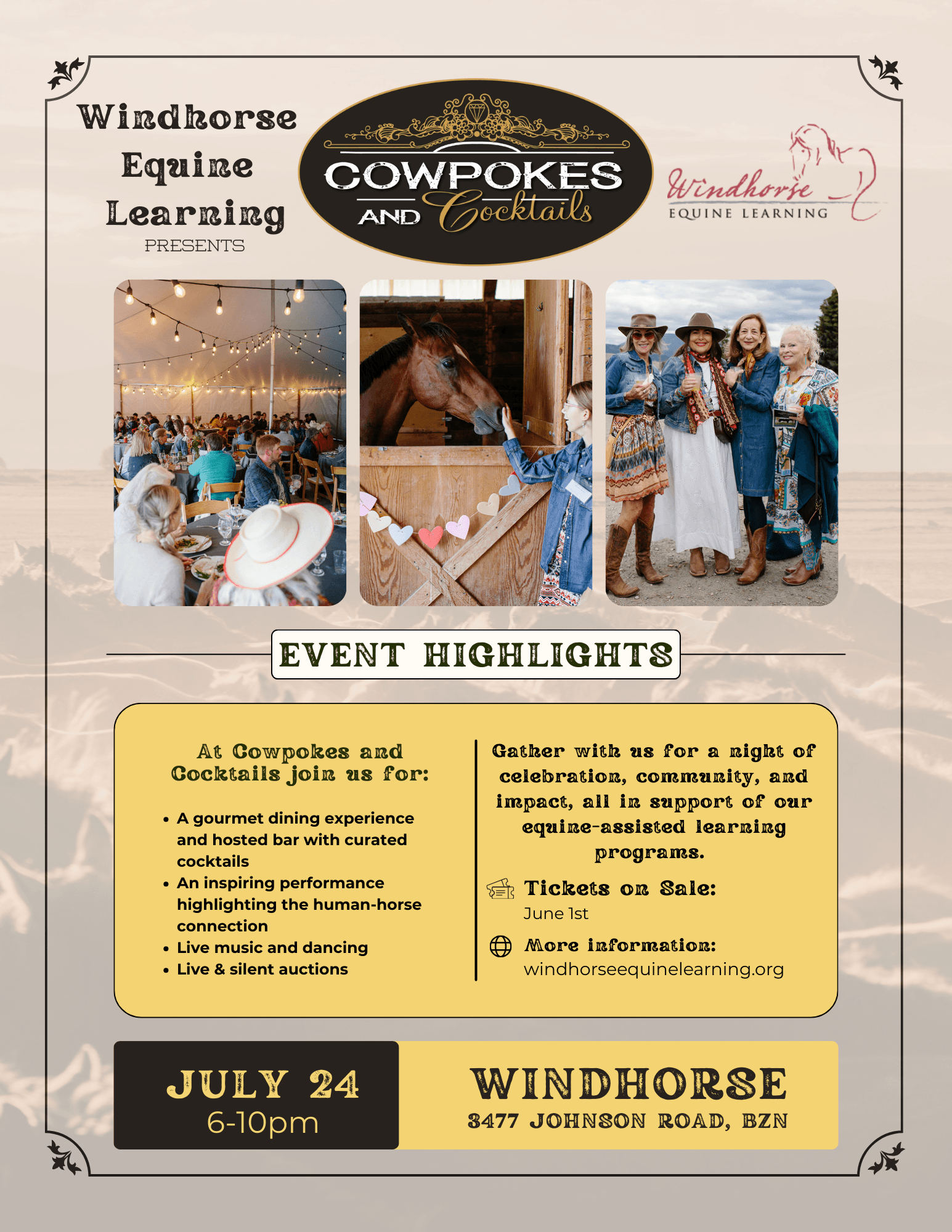 Join Us for Our 5th Annual Cowpokes and Cocktails Gala