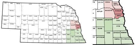 map of nebraska FCT counties served