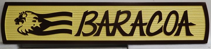 I18844 - Carved and Sandblasted Property Name Sign "Baracoa"