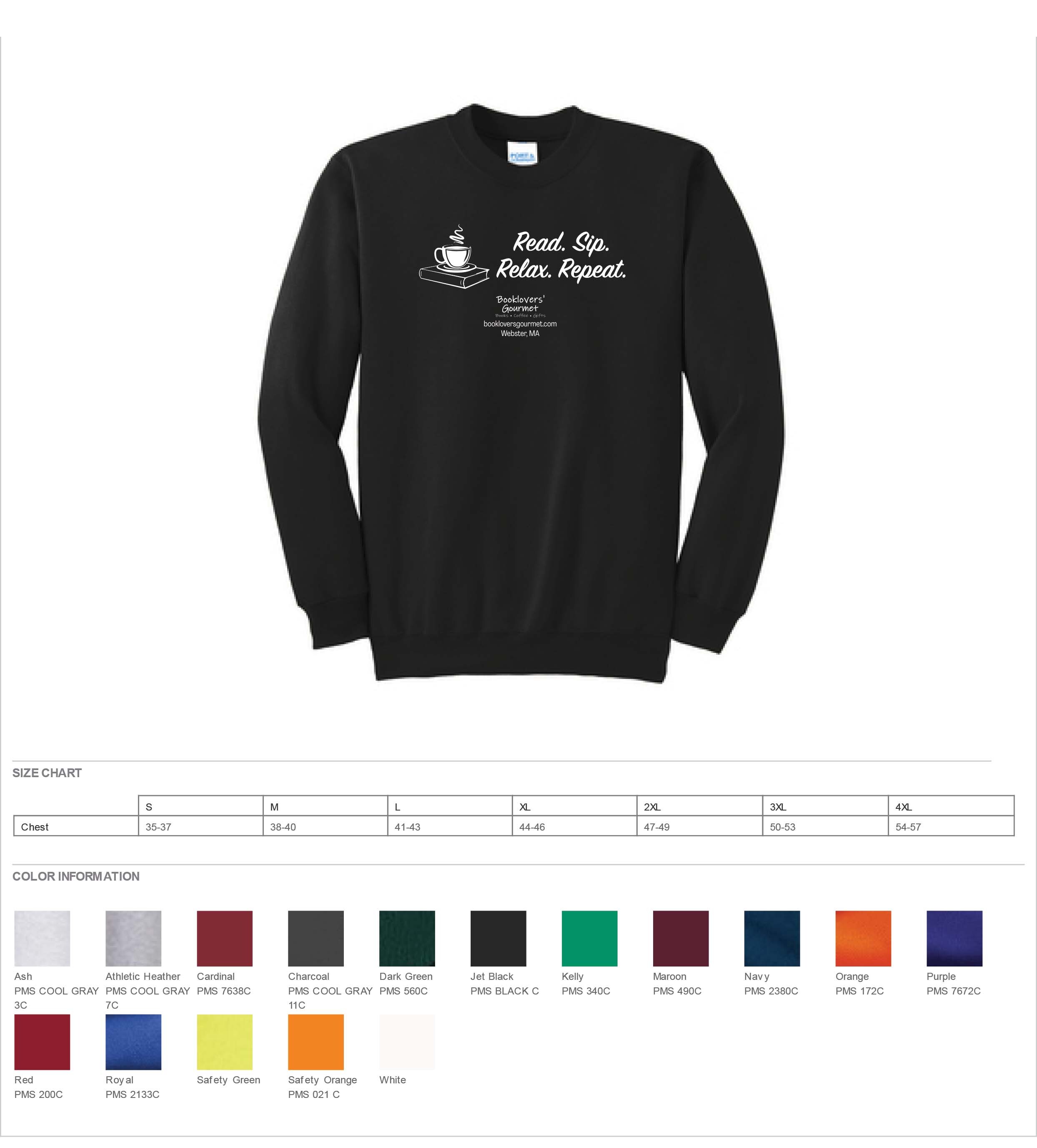 Read, Sip, Relax, Repeat Crewneck Sweatshirt