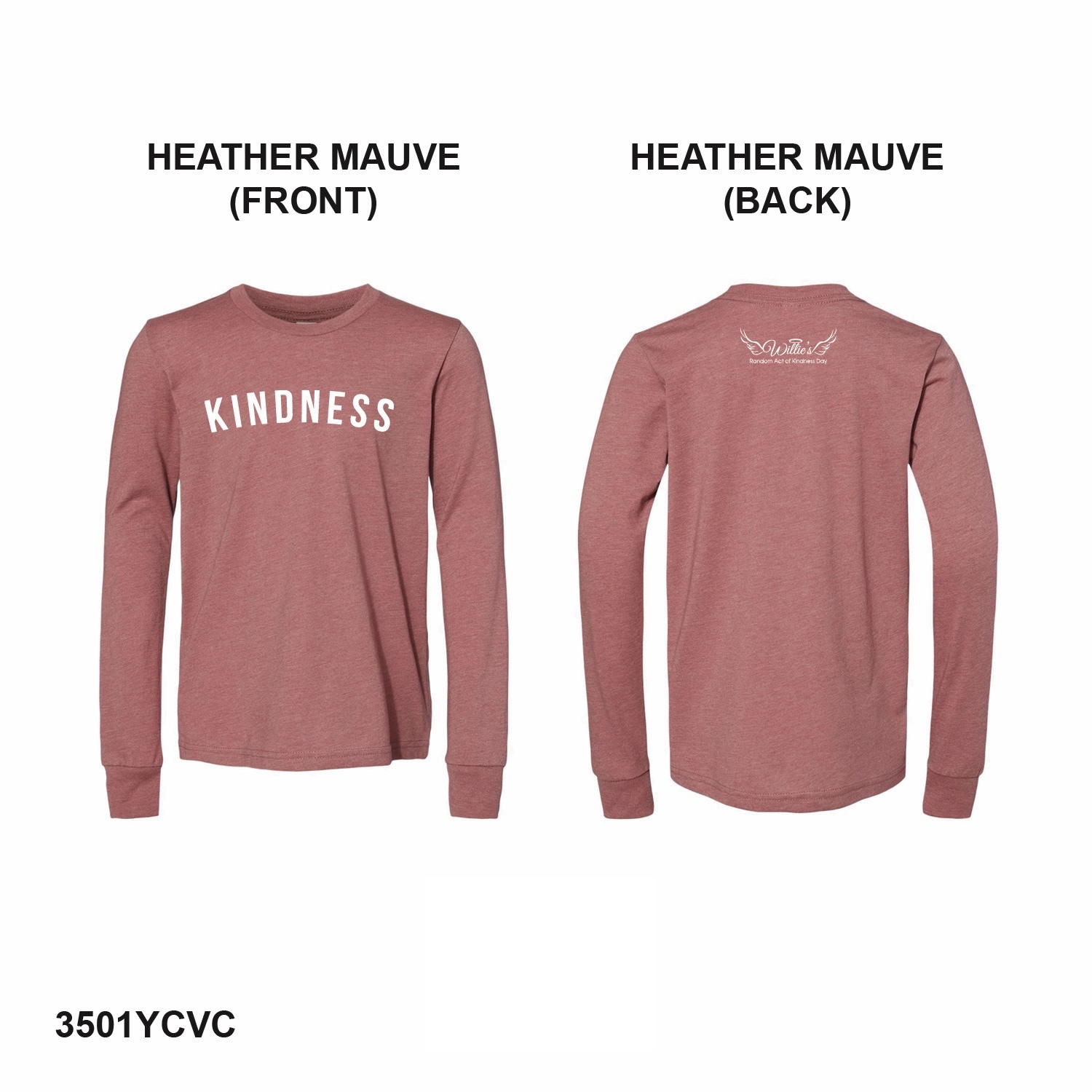 BELLA + CANVAS Youth Heather CVC Long Sleeve Tee