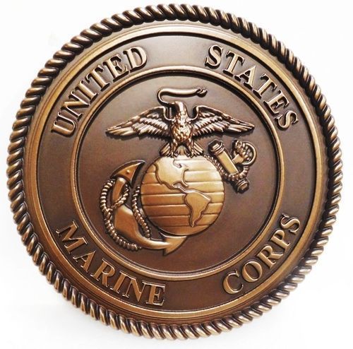 MA1105  - Emblem of the US Marine Corps, 3-D Hand-rubbed 