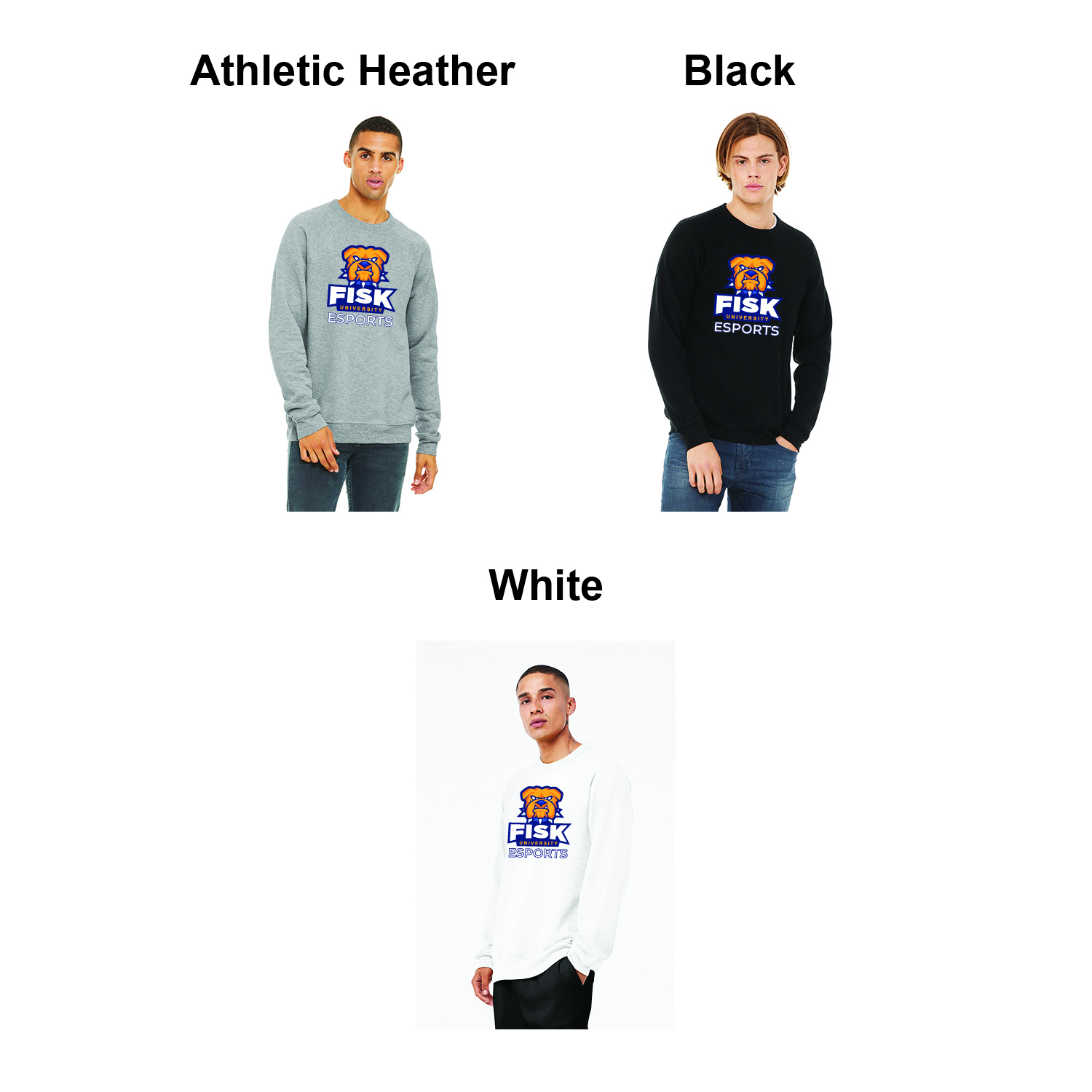 FISK UNIVERSITY Bella + Canvas Unisex Sponge Fleece Crewneck Sweatshirt