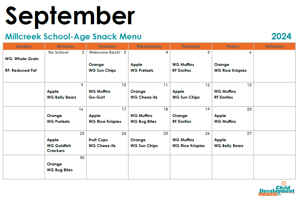 Snack Menu (Coming soon!)