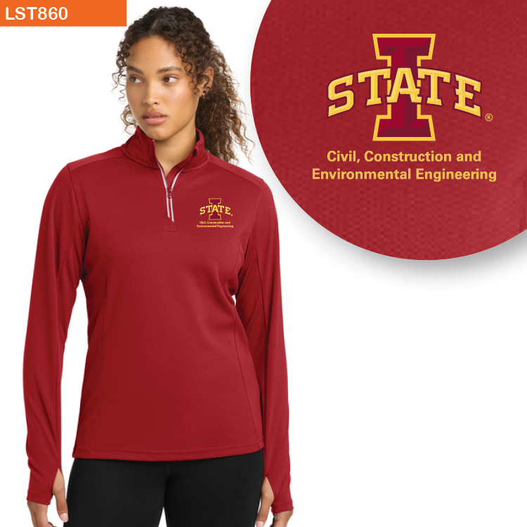 RED - Sport-Tek® Women's Sport-Wick® Textured 1/4-Zip Pullover