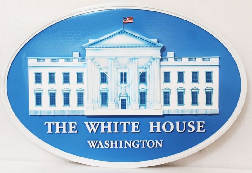 AP-1182 - Carved Plaque of the Seal of the White House, 3-D Artist Painted