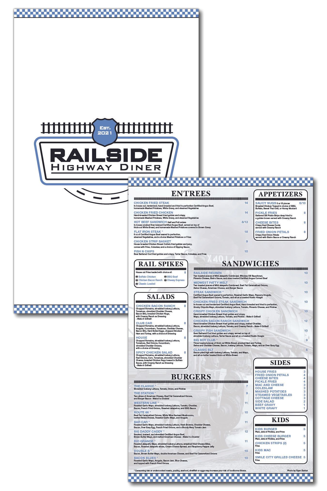 Railside Highway Diner Menu