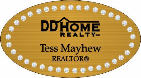 DD HOME REALTY INC OVAL BLING NAME BADGE