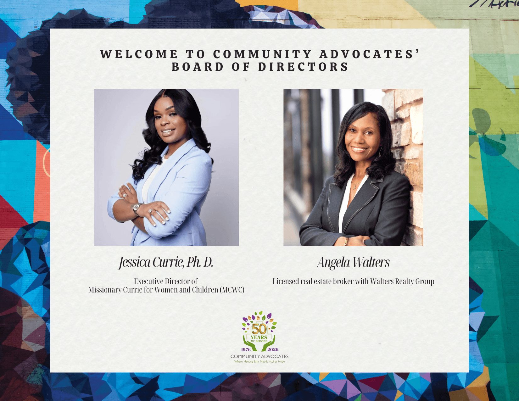 Welcome to Community Advocates' Board of Directors
