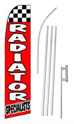 Radiator Specialists Checker Swooper/Feather Flag + Pole + Ground Spike
