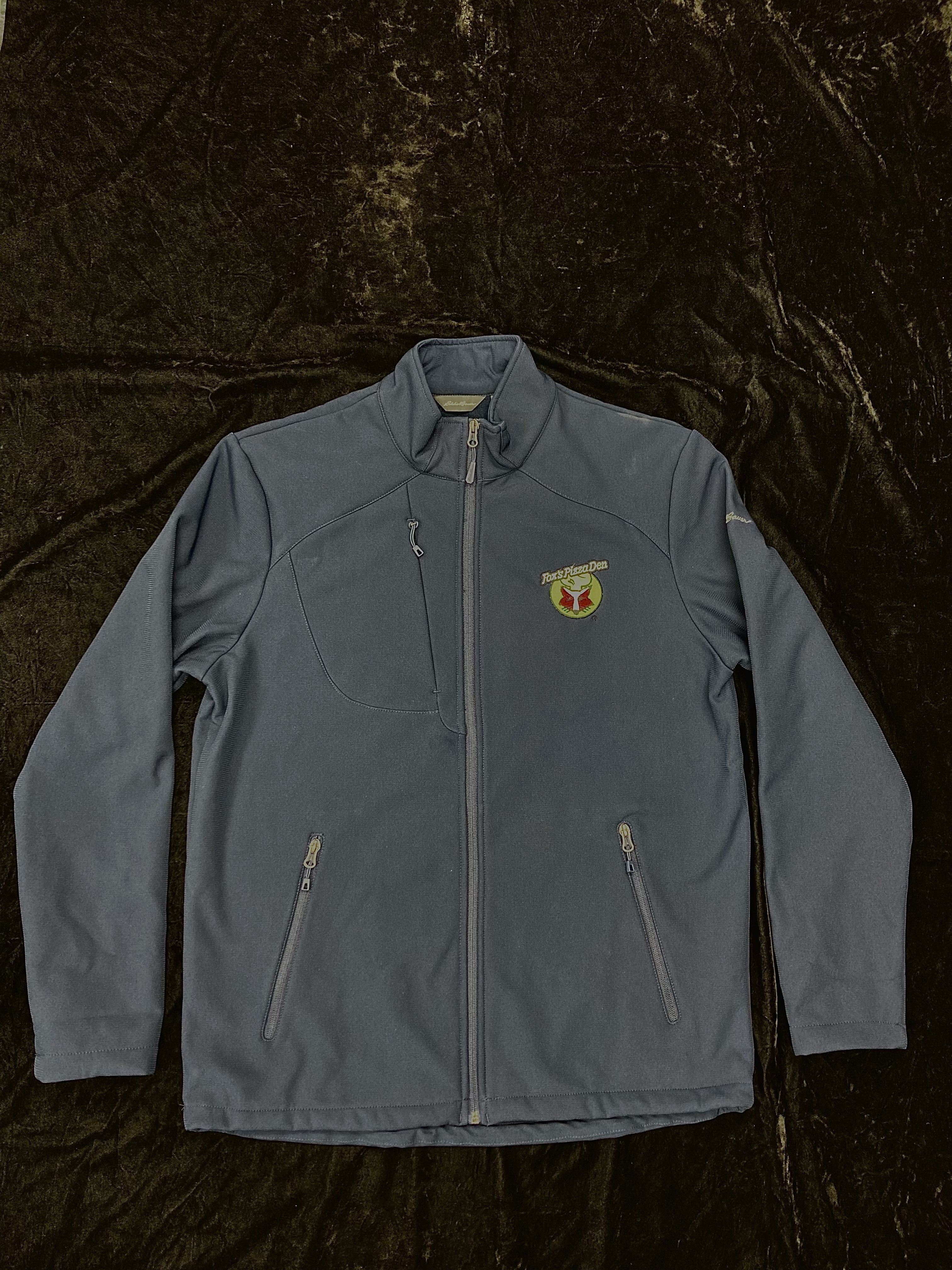 SALE Fox's Logo - Large Navy Full-Zip Eddie Bauer Jacket