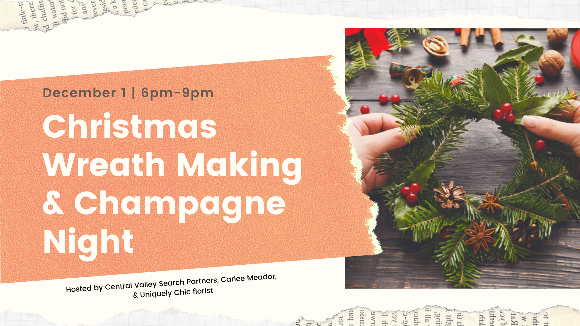 Christmas Wreath Making and Champagne Night