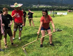 Laura Jensen in the field in Austria