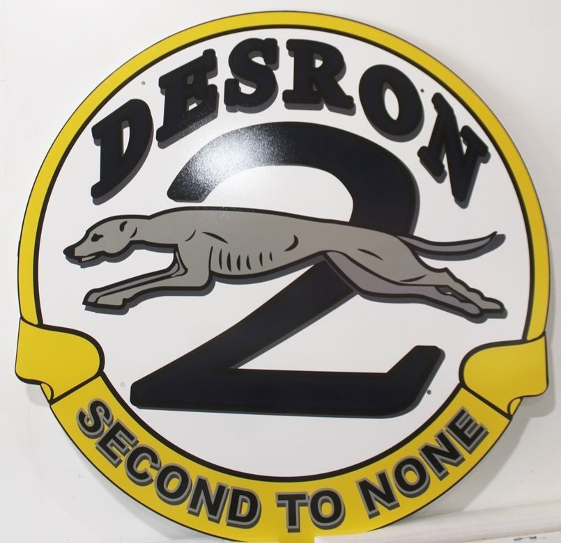 JP-1245 - Carved 2.5-D Multi-Level Plaque of the Seal for Destroyer Squadron 3 (DESRON 3) , "Second to None", US Navy