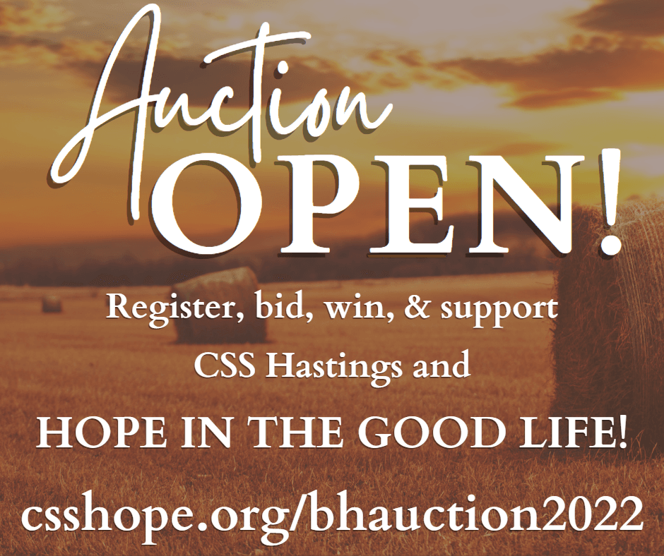 Bountiful Harvest Auction is now OPEN! Register | Bid | Win | Support HOPE IN THE GOOD LIFE!