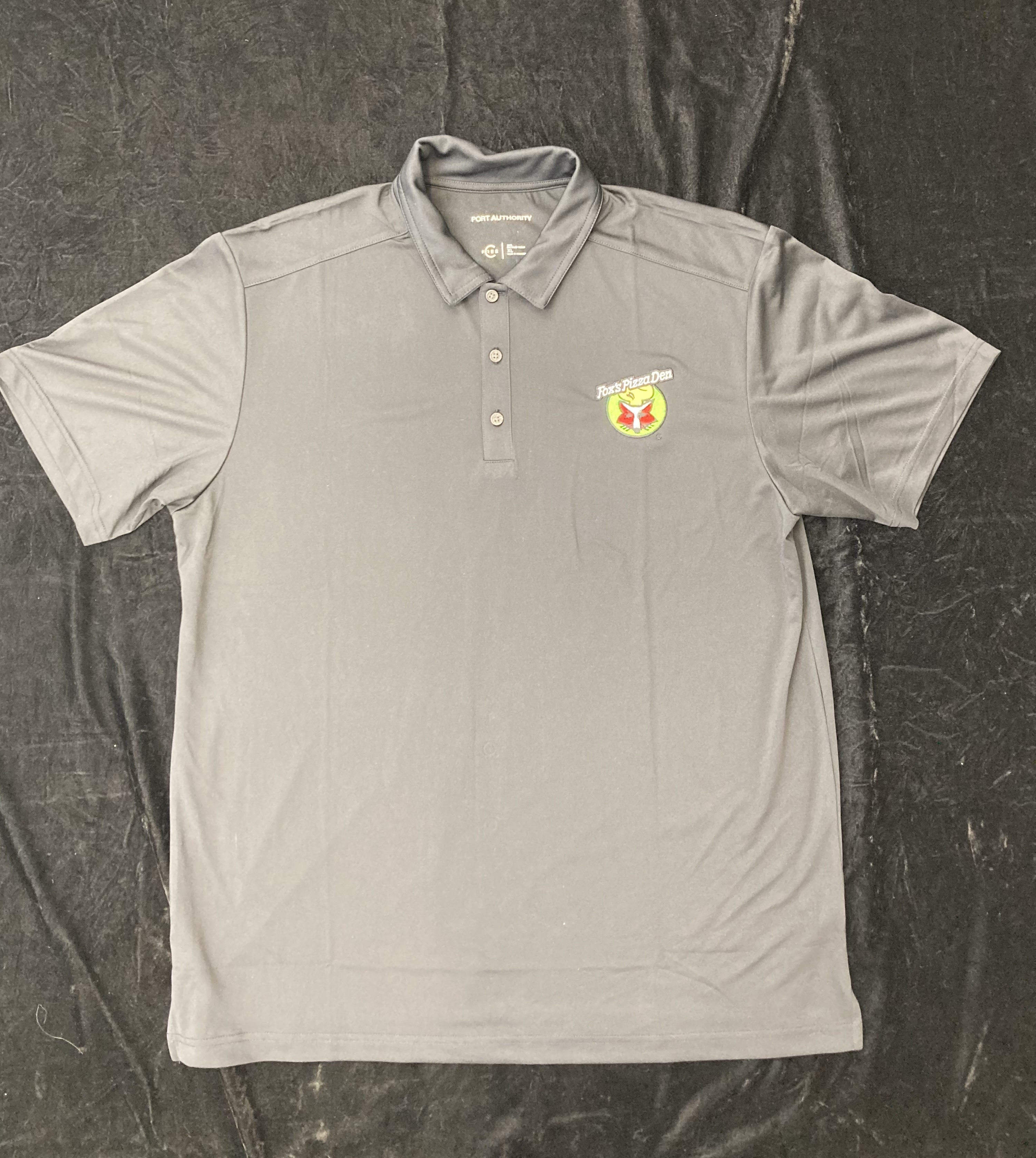 SALE Fox's Logo - XL Black Moisture-Wicking Polo (Port Authority)