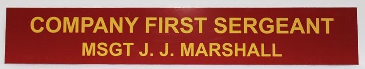 KP-2836 - Engraved Name Plaque for Company First Sergeant, MSGT Marshall