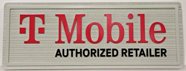 SA28562 - Carved and Sandblasted HDU Sign for "T-Mobile Authorized Dealer"