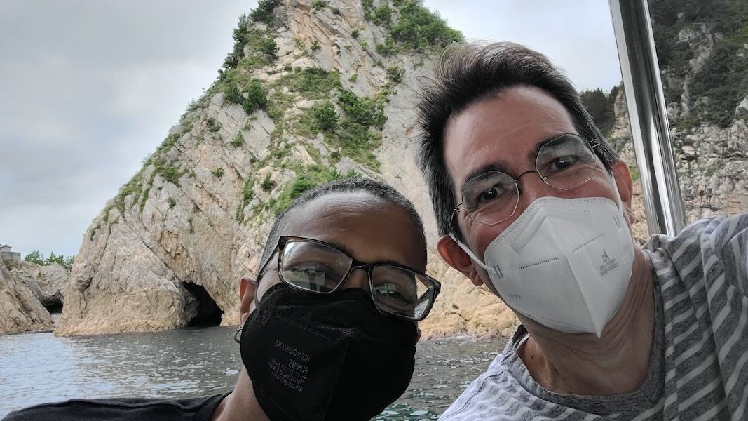 An image of 2 people and outdoors.