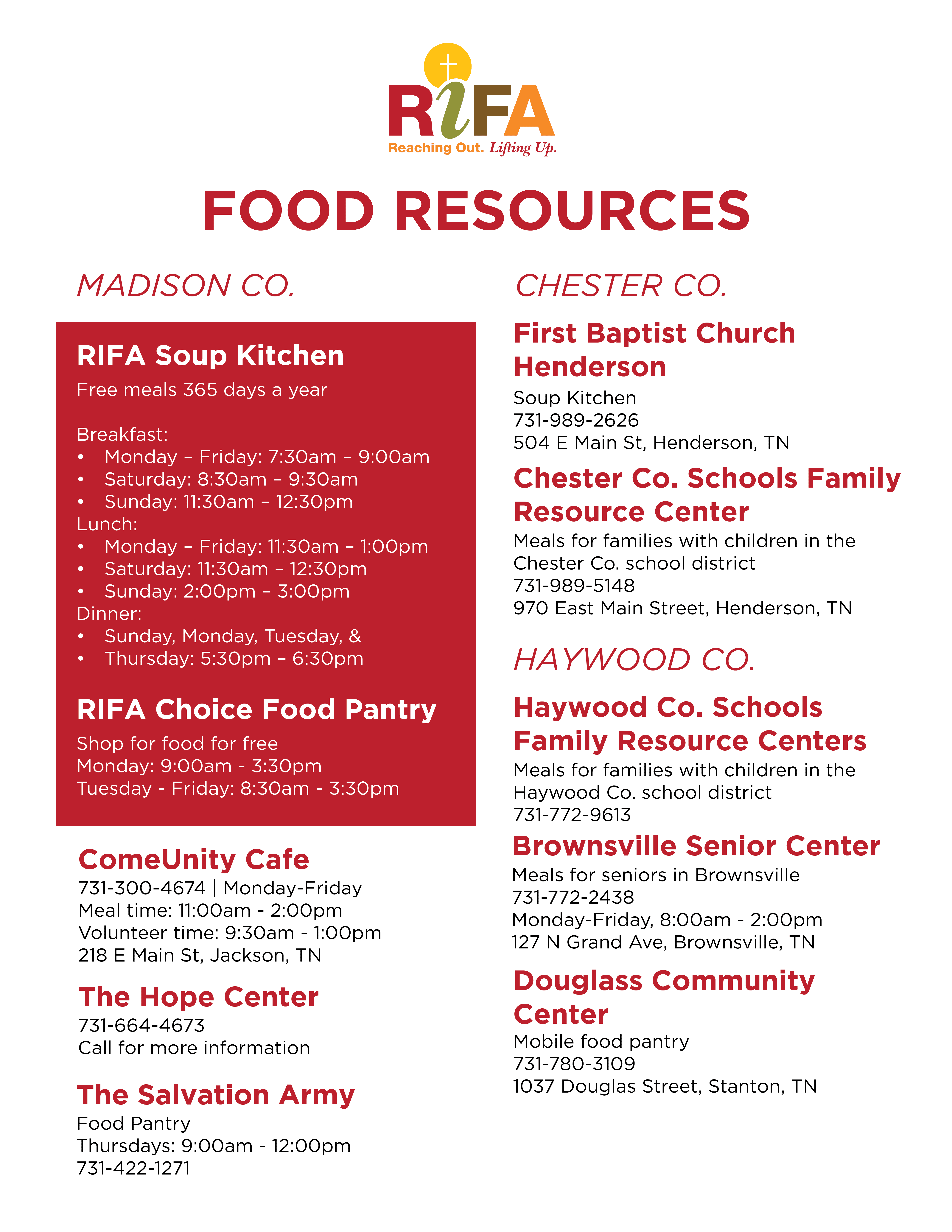 FOOD RESOURCES
