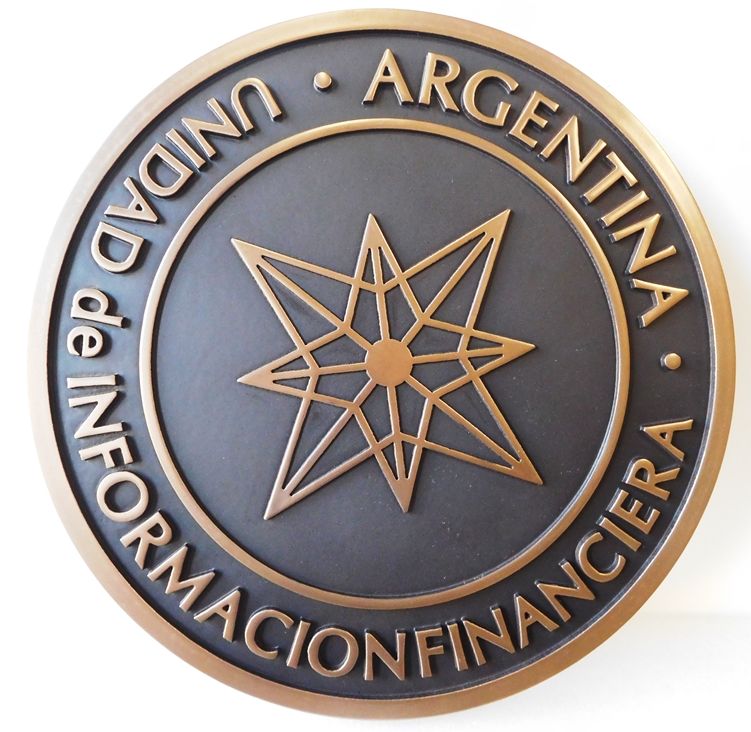 MA1160- Logo for Bank of Argentina, 2.5-D Hand-rubbed