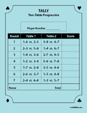 Score Pad (2-Table Progressive) – Blue Paper