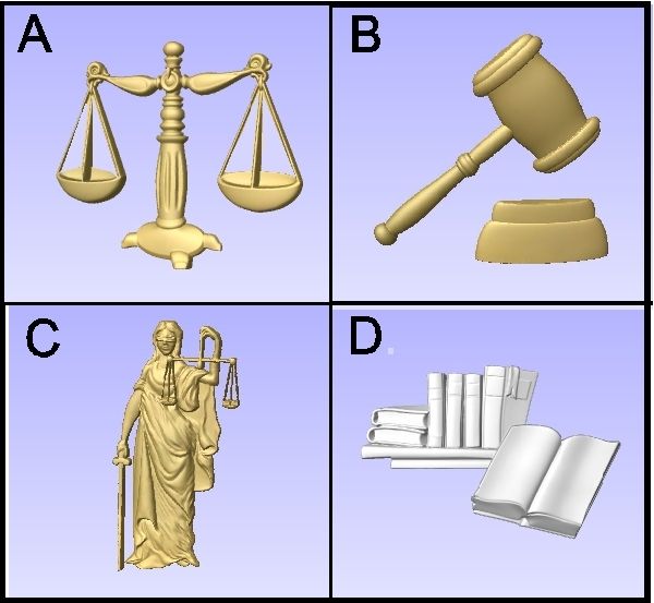 A10995 - Examples of Carved 3-D Bas-Relief Symbols for Law Signs and Plaques 