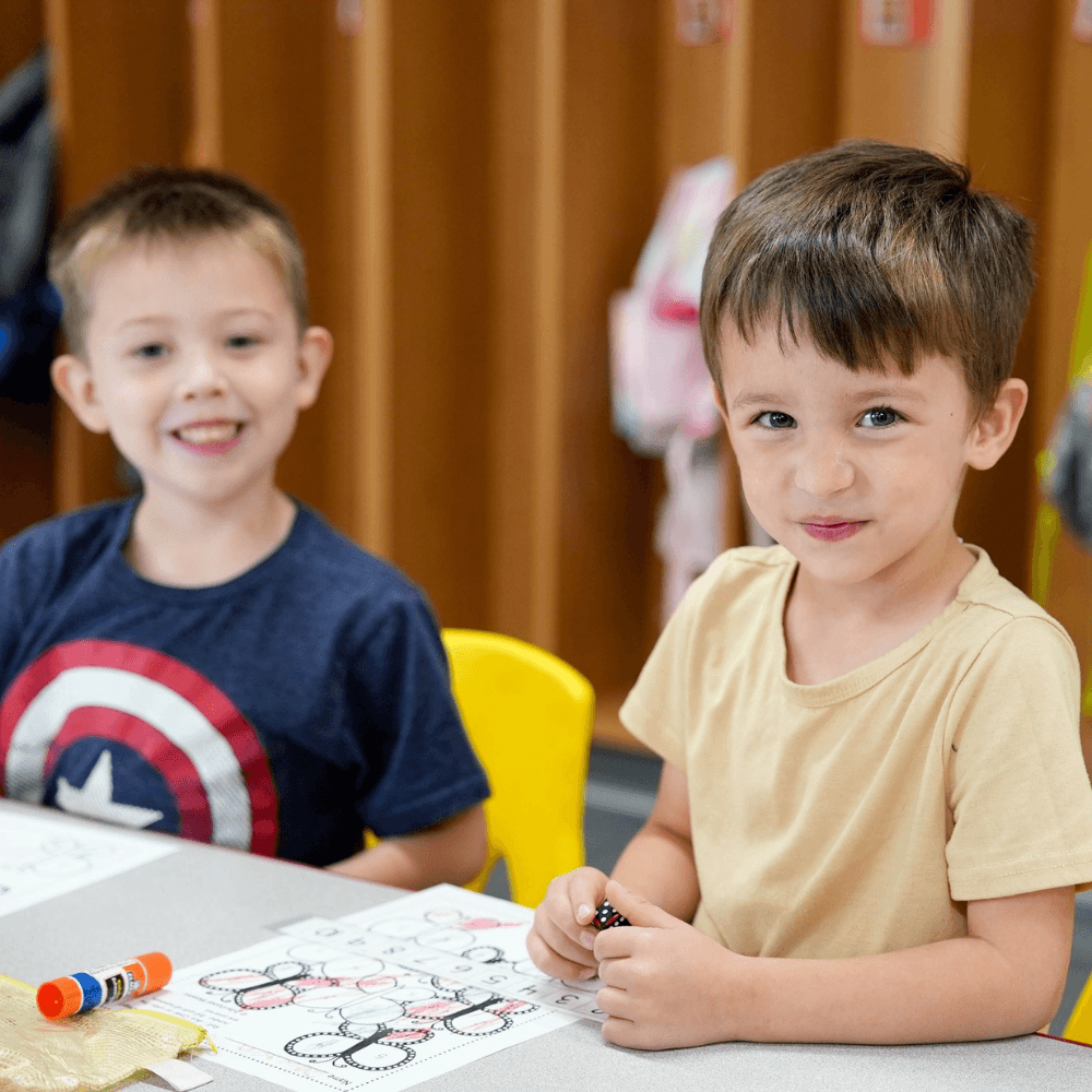 Young boy student at school