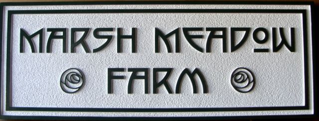 O24023 - Carved and Sandblasted HDU Sign for the Marsh Meadow Farm