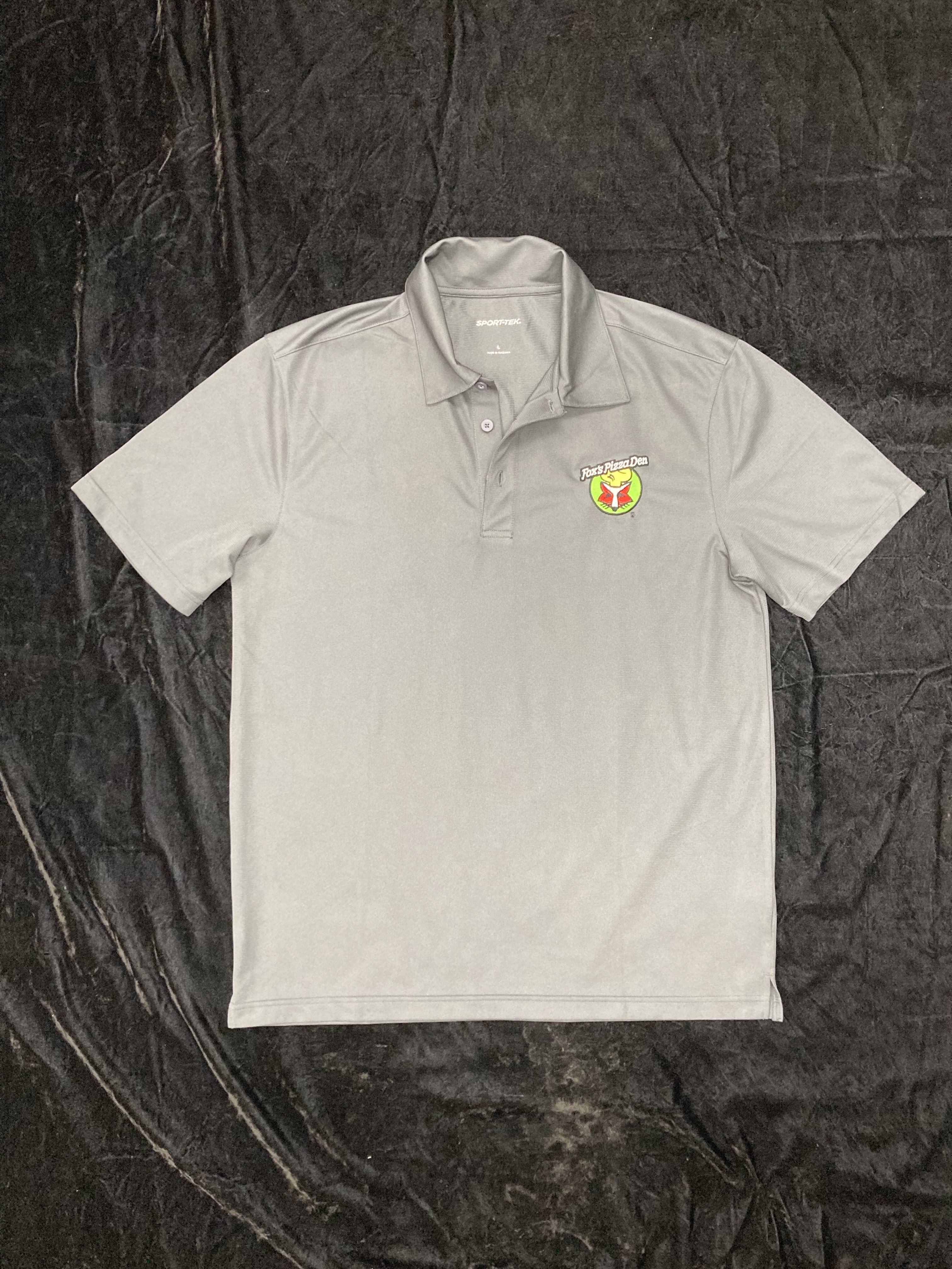 SALE Fox's Logo - Large Grey Moisture-Wicking Polo