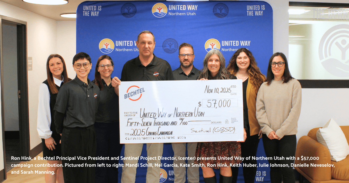 $57,000 Bechtel donation caps off year of United Way giving