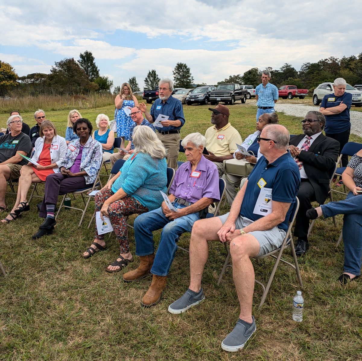 Earnie Reed speaking at Kylene's home dedication