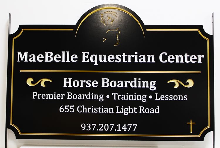 P25238 -  Engraved High-Density-Urethane Engraved Sign for the Maebelle Equestrian Center