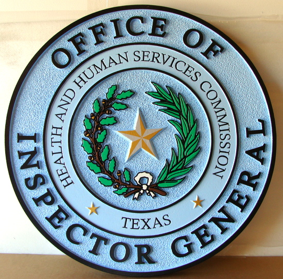 CB5140 - Seal of the State of Texas, Inspector General, Two-level and Engraved Relief