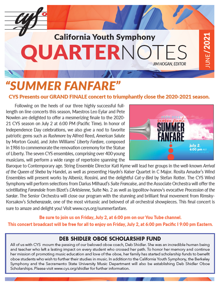 June 2021 Quarter Notes