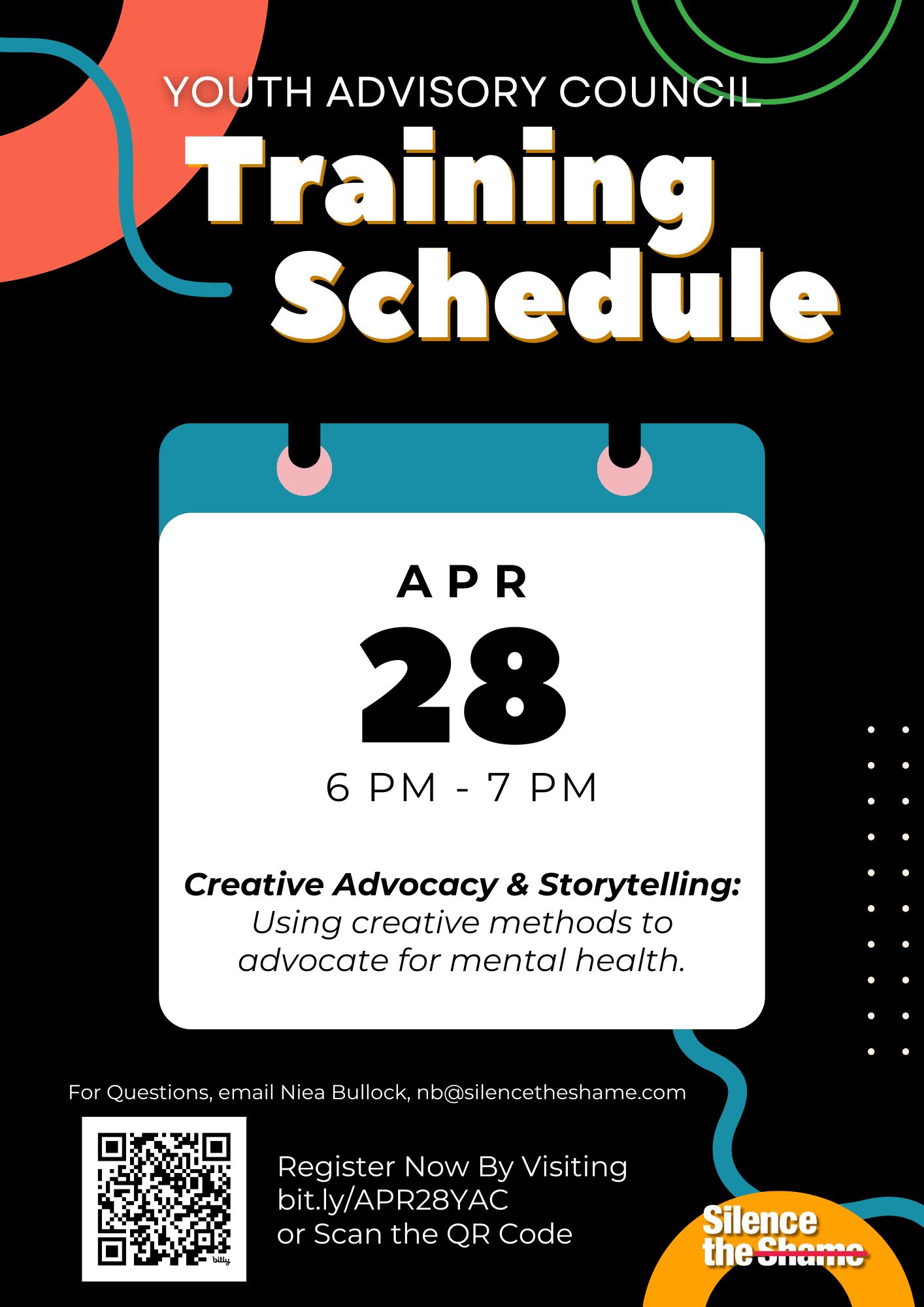 April 28th @ 6PM EST: Creative Advocacy & Storytelling