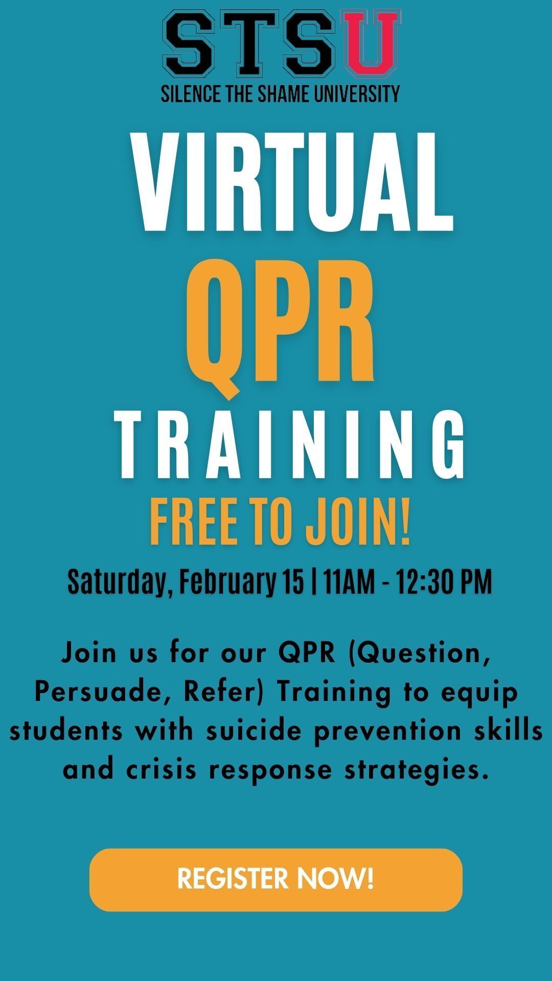 February 15th: Question, Persuade, Refer Training