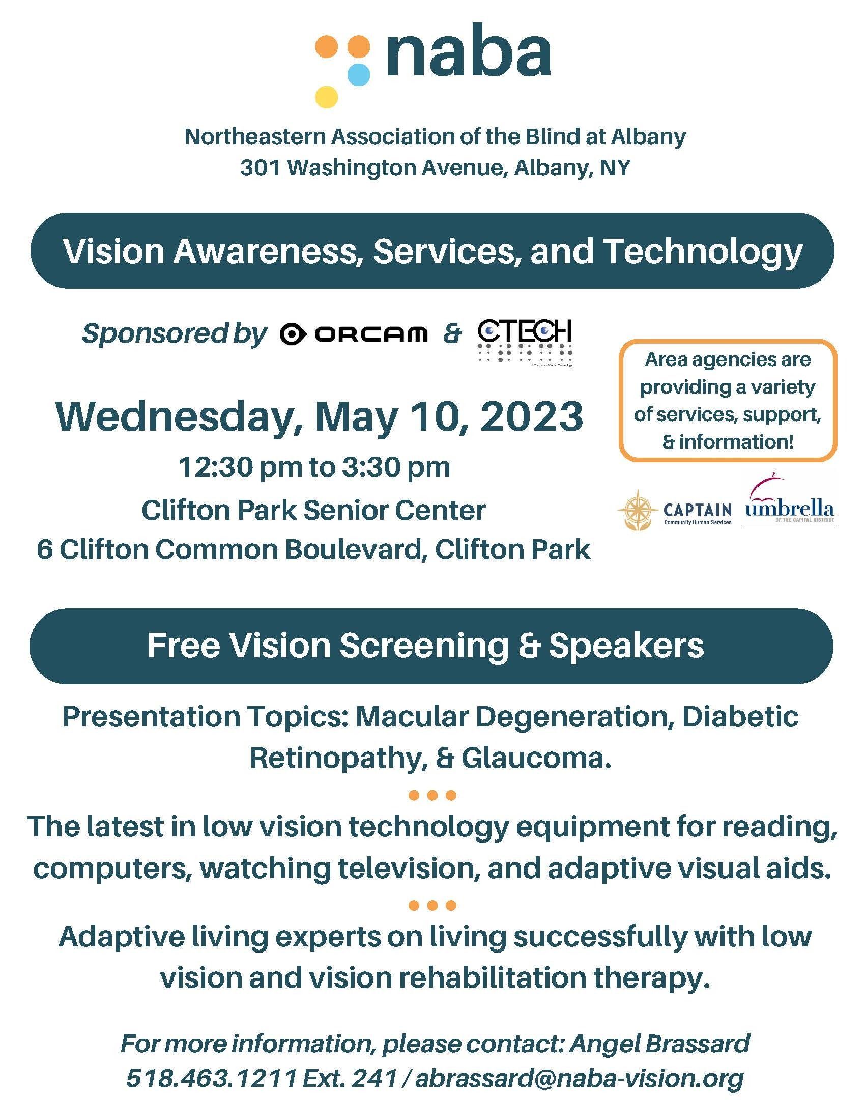 NABA Vision Fair: May 10th!