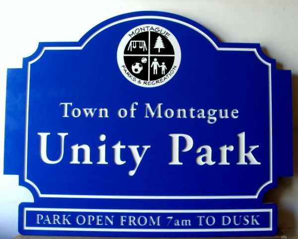 GA16436 - Carved Entrance  Sign for Town of Montague Park 