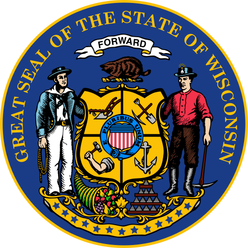 W32550 -  Seal of the State of Wisconsin Wall Plaque
