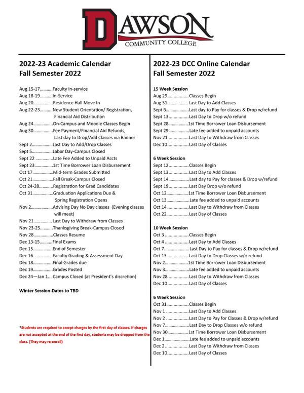 Academic Calendar