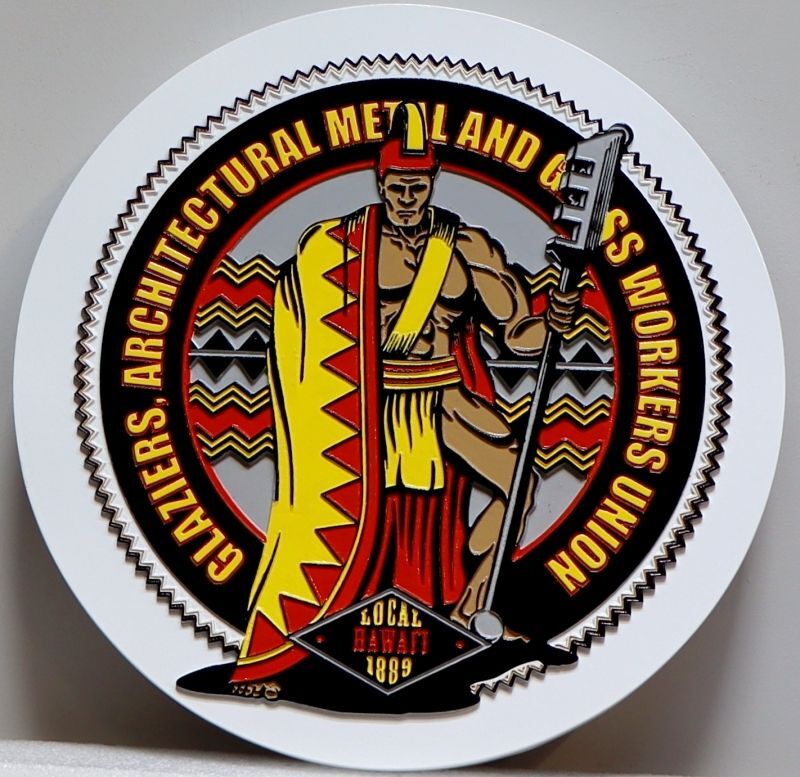 VP-1723 - Plaque of the Glaziers, Architectural Metal and Glass Workers Union Local Hawaii 1889