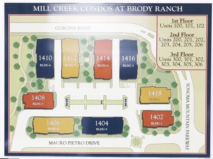 KA20803 - Carved High-Density-Urethane (HDU) Map  of Mill Creek Condominiums