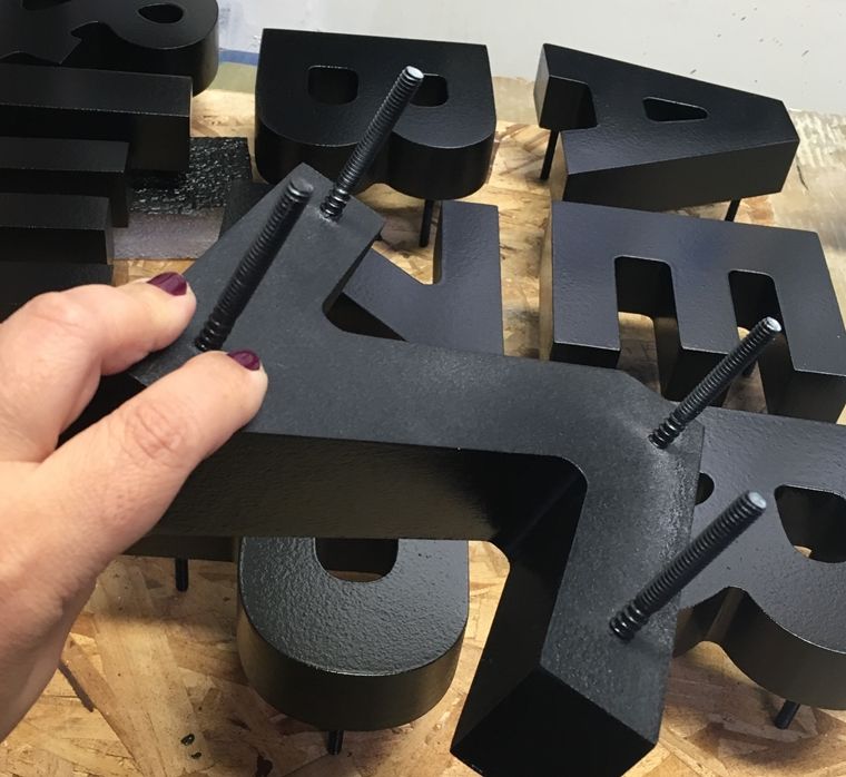 M5419  - Custom Cut-out  Letters made from High-Density-Urethane, with Mounting Studs