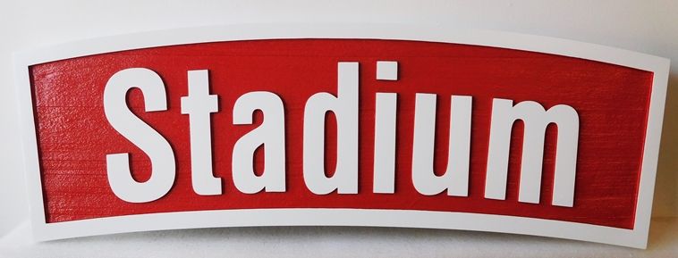 Z35518 - -  2.5-D  Carved HDU Wall Plaque for a Football Stadium