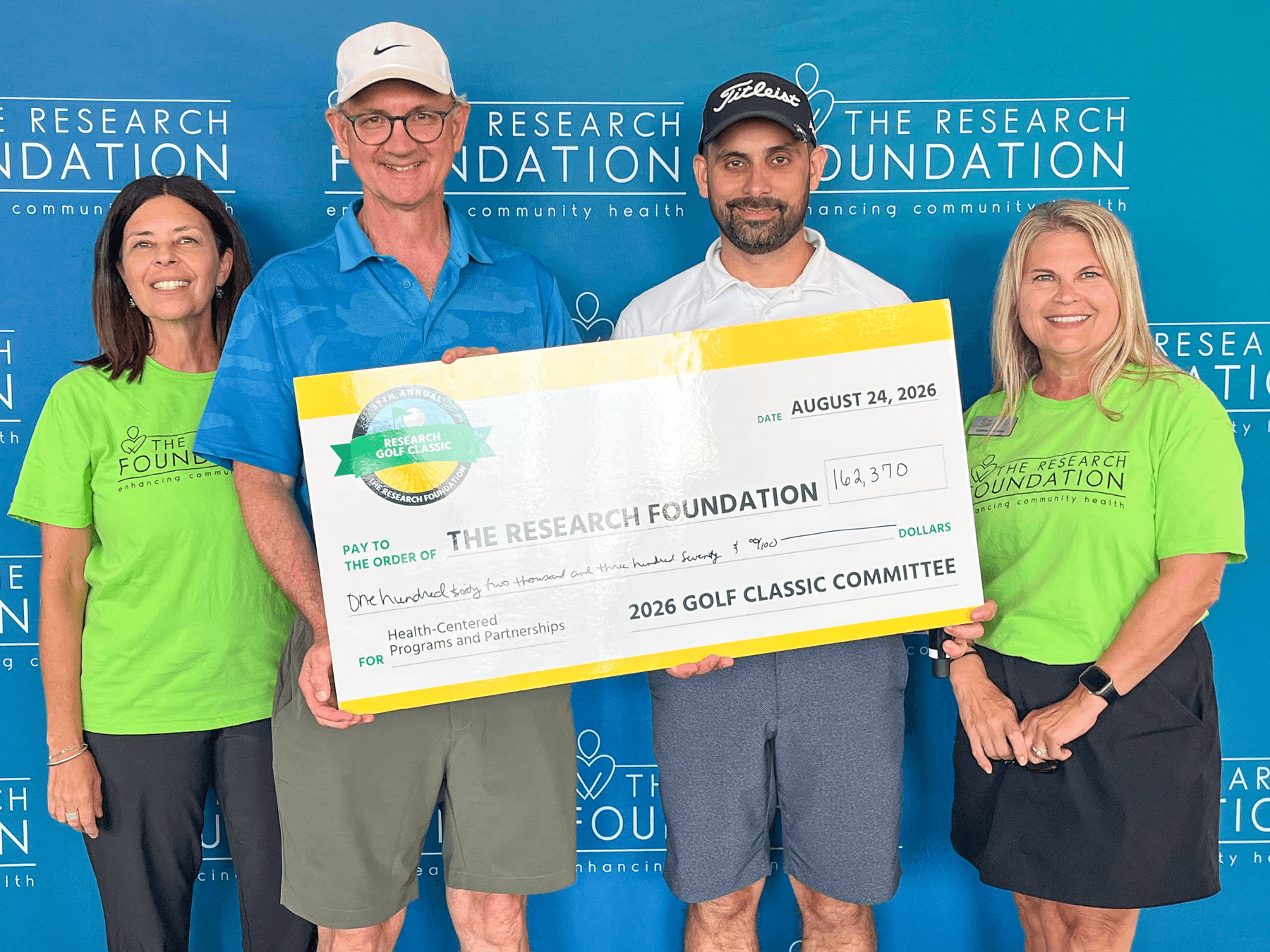 large fundraising check presentation