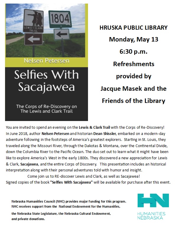 Selfies with Sacajawea at Hruska Public Library