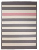 Grey/White/Pink Striped Rug 6' x 9'