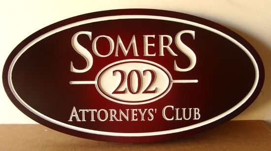 A10935 - Carved Wooden Wall Sign for Attorney's Club