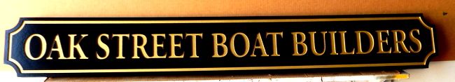 L21894 -  Quarterboard Address Sign for Boat Builders with 24K Gold Leaf Text 